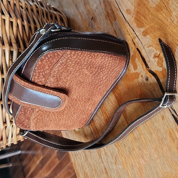Vintage Zafiro Argentinean Leather Crossbody Purse Brown - Picture 2 of 12